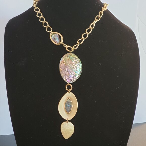 Vintage Chico's Gold Chain Necklace Unique Design Adjustable Fashion Jewelry - Picture 11 of 14